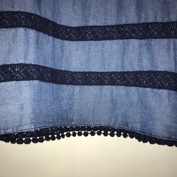 Nanette Lepore Embroidered Chambray Dress Medium - Picture 8 of 8